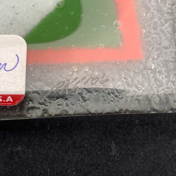 Peggy Karr Fused Glass Playing Cards Serving Platter Bridge Poker Signed 2006 - Picture 3 of 11